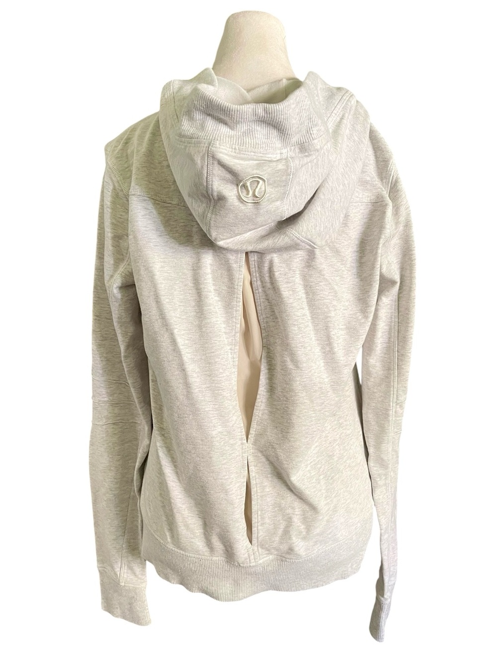 Lululemon Bliss Break Hoodie Heathered Light Grey Angel Wing Zip Jacket